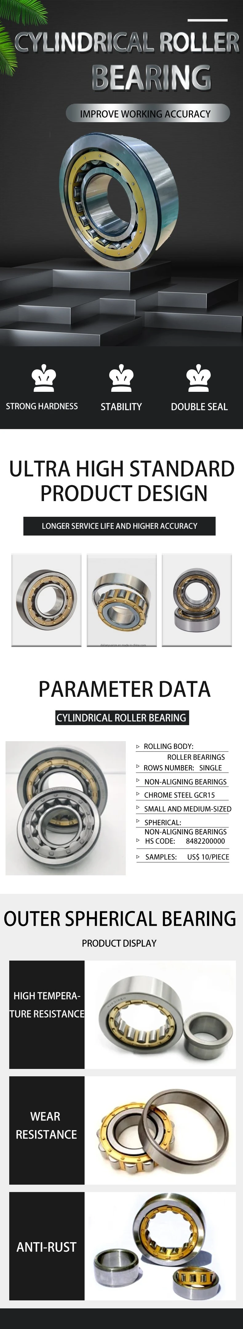 Long Roller Cylindrical Roller Bearing for Petroleum Machinery Bearing/Drilling Rig Bearing F-1300 Mud Pump Nnal6/206.375 Q4/C5w33xya2